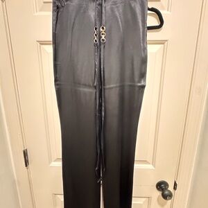 Zara Men's Elegant Black Satin Trousers Size is S